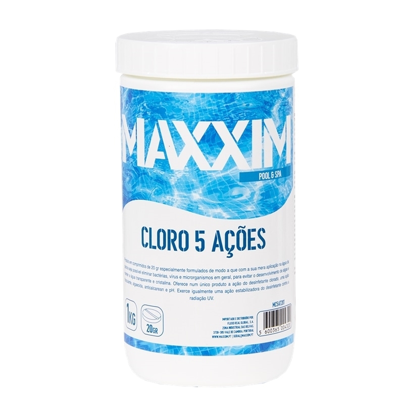 Cloro 5 Açoes Tableta 20gr 1Kg Maxxim