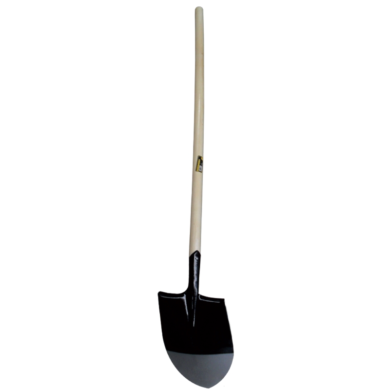 Round Mouth Shovel with Long Wooden Handle Flux