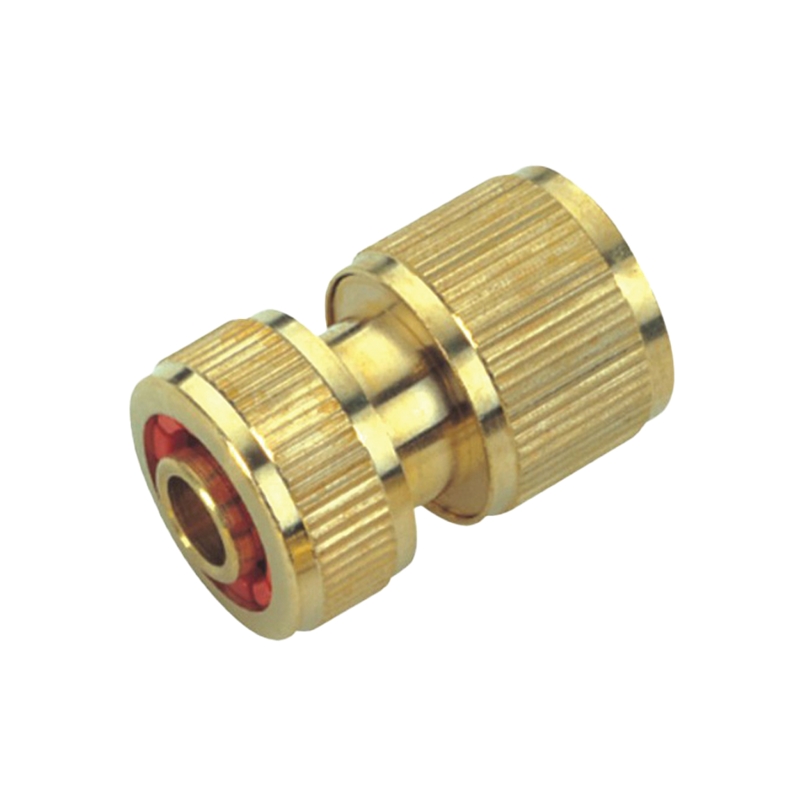 Quick-Coupling Hose Connector in Brass with Aqua Stop 1/2" Flux