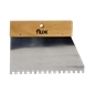 Spatule crantée inox manche bois 6x6 180mm Flux