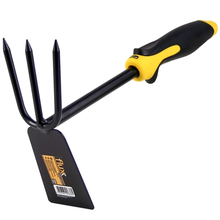3-Prong Double Hoe with Bimaterial Handle Flux