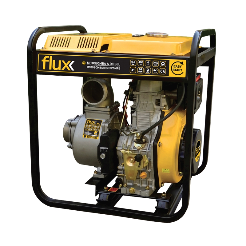 Motopompe diesel 4T-4" Réservoir 15lt Flux