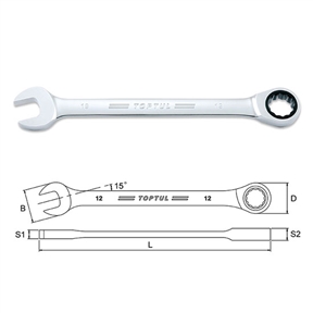 Chave Mista Boca/Roquete 24mm AOAF2424 Toptul - DTCMBR24