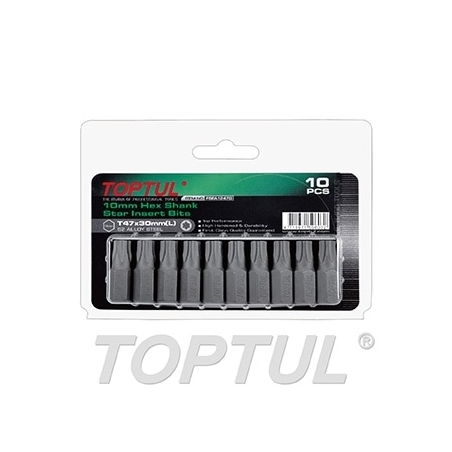 Bits Torx 10mm T40x30mm 10Pçs FSEA1240G Toptul - DTBT10T403010