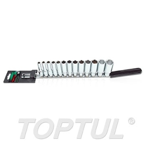 Jogo Chave Caixa Longas 3/8" 13Pçs GAAQ1311 Toptul - DTJCCL3813