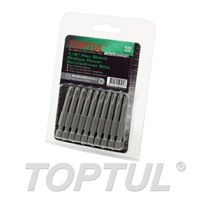 Jogo Bits Phillips 1/4" PH2 10 Peças FSIA0802G Toptul - DTJBP14PH210