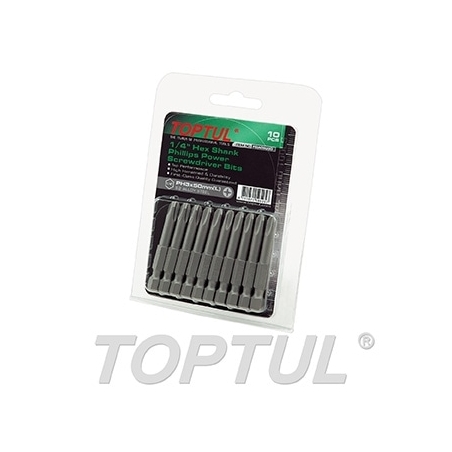 Jogo Bits Phillips 1/4" PH2 10 Peças FSIA0802G Toptul