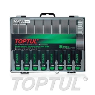 Jogo Chave Precisao Tipo Fenda, Philips e Torx 8 Peças GAAW0803 Toptul - DTJCP8