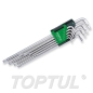 Jogo Chave Torx Extra Longas Braço Curto 9 Peças GAAL0923 Toptul