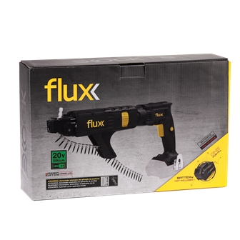 Aparafusadora para Gesso Cartonado Sem Fios 20V Li Exock + Adaptador Fita de Parafusos Flux - FAGC20LE