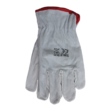 Croute+White Leather Mixed Glove (9) Flux - FLMCPB9