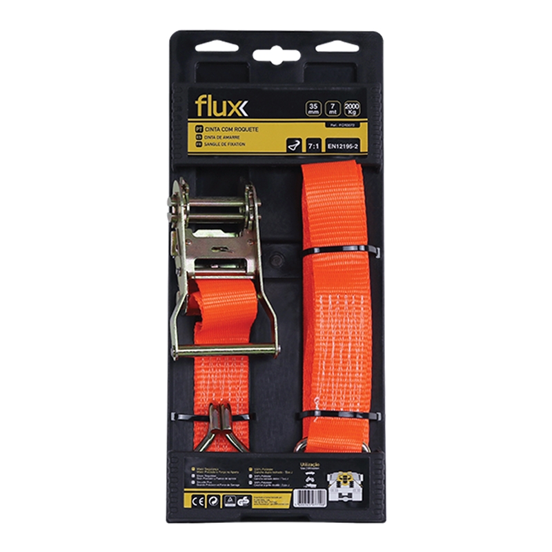 Orange Ratchet Strap 7mt 2000kg Flux