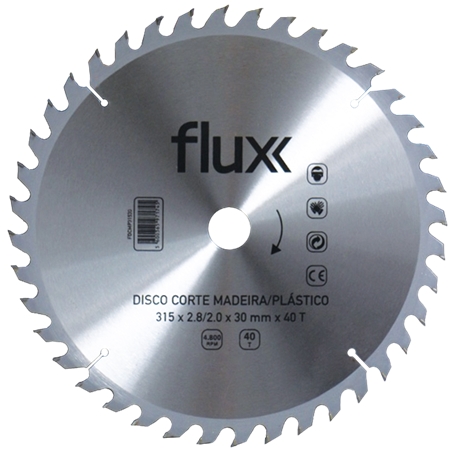 Disque à tronçonner bois/plastique 40D (185 mm) Flux - FDCMP18540