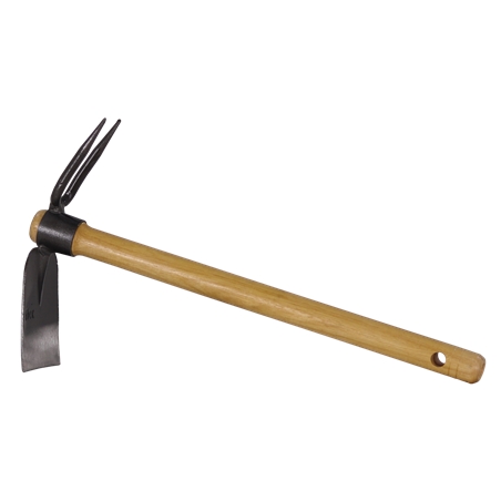 2-Prong Double Hoe with Wooden Handle Flux