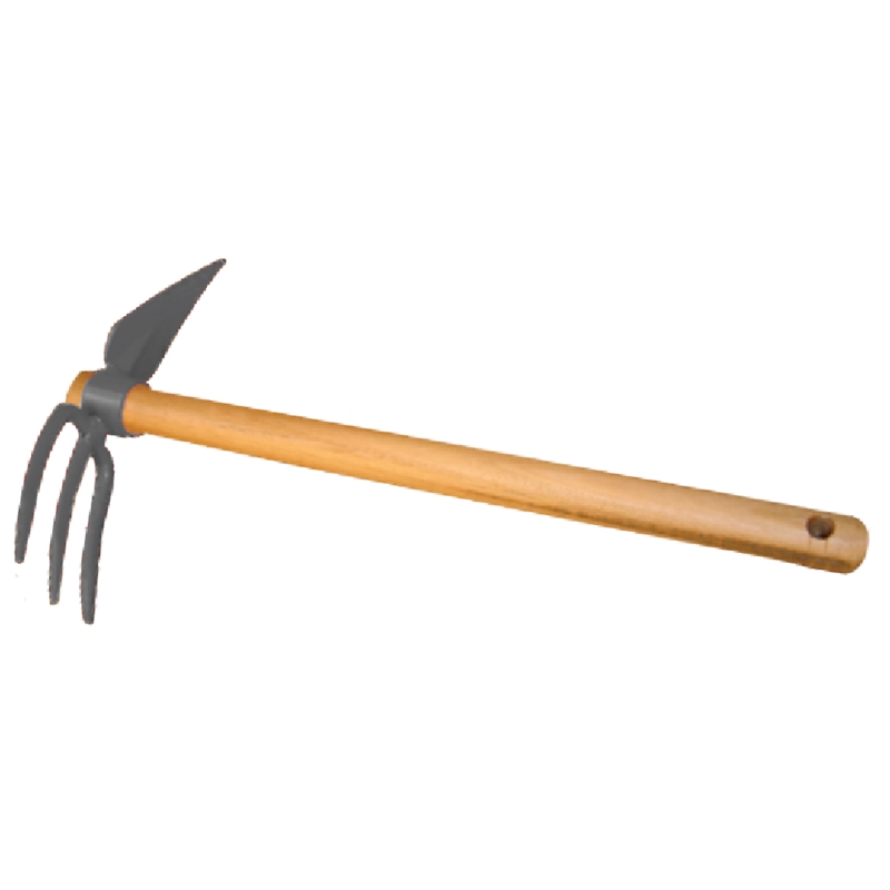 3-Prong Pointed Weeding Hoe with Handle Flux