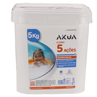 Cloro 5 Açoes Tableta 250gr 5Kg AKUA  Flux - FC5AT2505